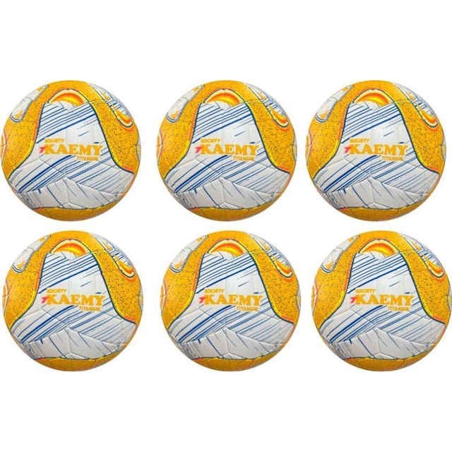 Kit Bola Society Titanium Termo Soldada 6 Unidades